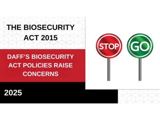 The Wheels Are Falling Off the Biosecurity Act 2015